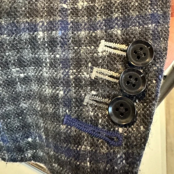 Ring Brand Men's Navy & Grey Check Blazer